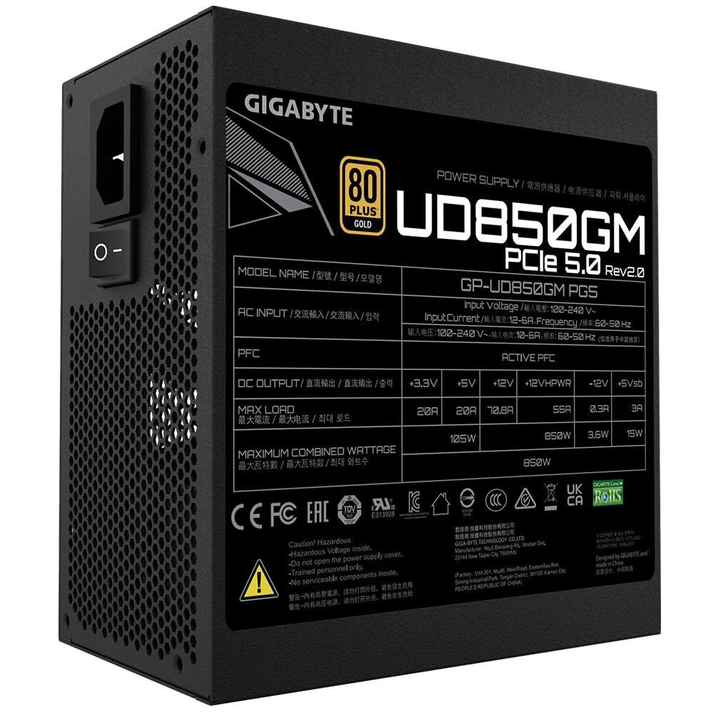 GIGABYTE UD850GM PGS V2 GOLD認証 850W電源　新品 Amazon | GIGABYTE UD850GM PG5 V2 電源ユニット - 850W、80 PLUS
